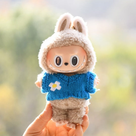 [Clothes only] 15cm pendant Labubu blind box Macaron Labubu Time to chill doll