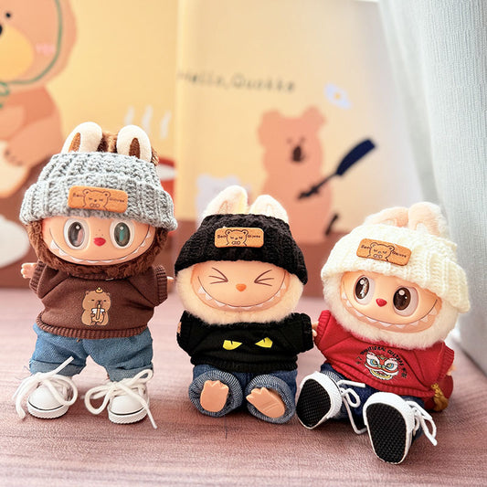 [Clothes only] First and second generation keychain Labubu clothes pendant Labubu baby clothes drinking milk tea bear sweater