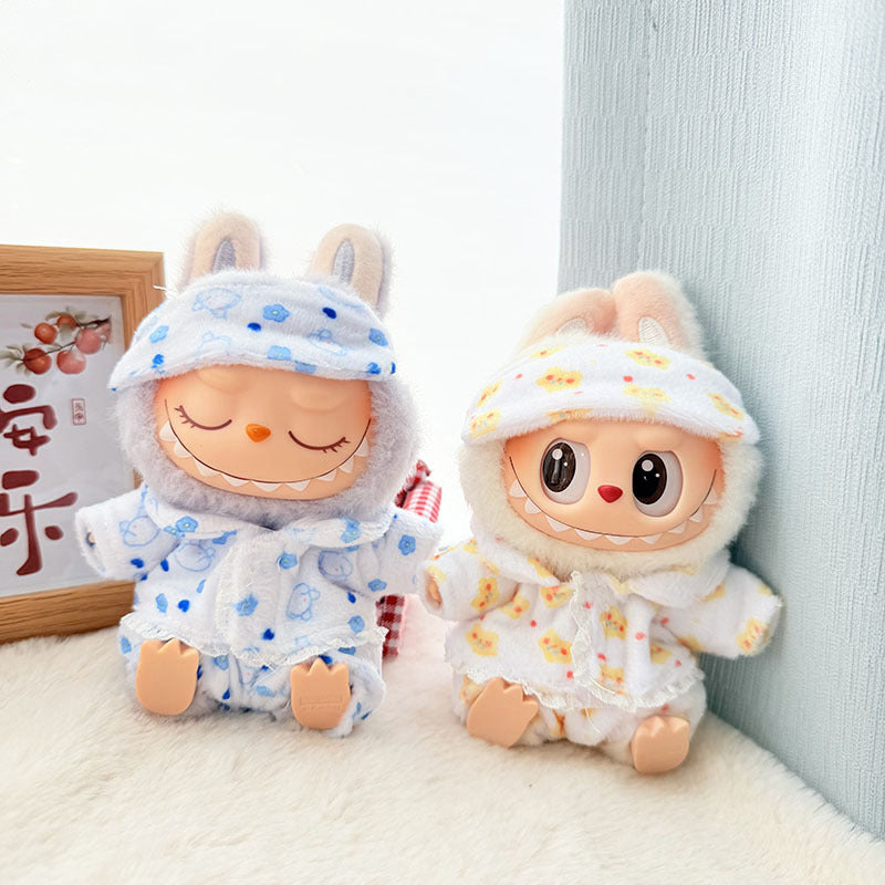 [Clothes only] First and second generation keychain Labubu clothes pendant Labubu pendant eye mask pajamas three-piece set cute