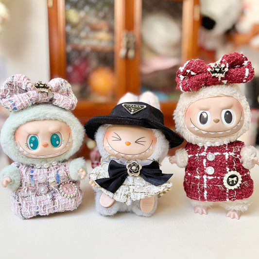 [Clothes only] First and second generation keychain Labubu clothes pendant Labubu crown fragrance set shawl cute