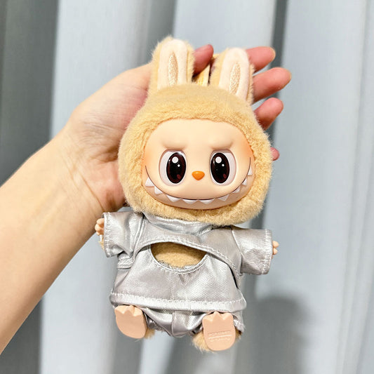 [Clothes only] Second-generation keychain Labubu clothes pendant Labubu sit party silver space suit set