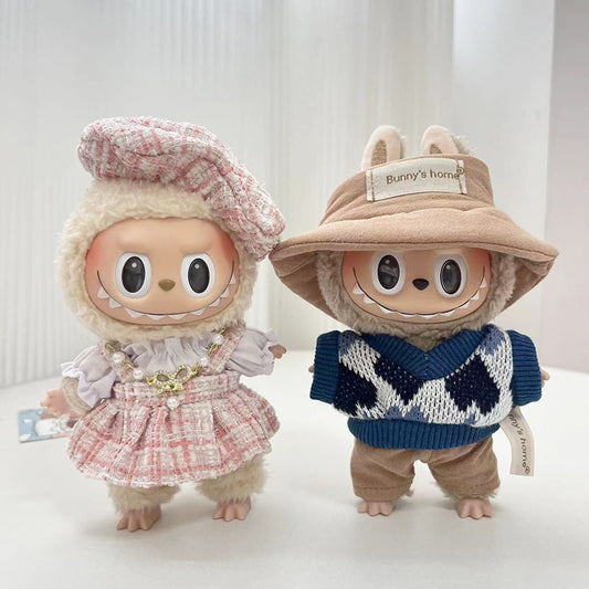 17Cm blind box Rab cloth for the star light blue overalls set carrot overalls two-piece set pendant clothes