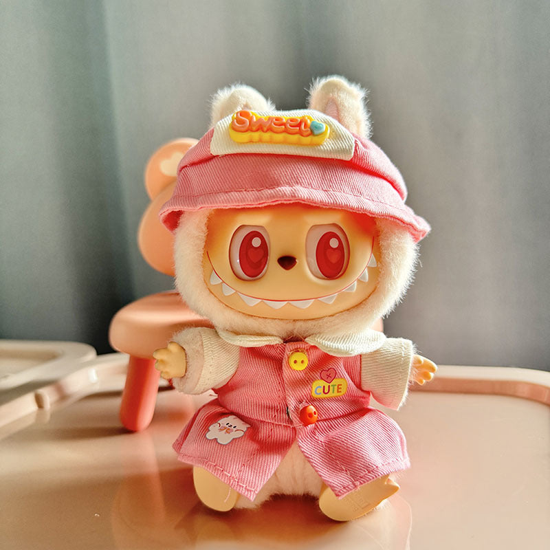 Clothes only] First/second generation Labubu clothes pendant Labubu sitting party baby clothes cute kindergarten clothes