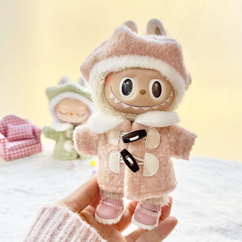 [Clothes only] First and second generation keychain Labubu clothes pendant Labubu sitting team hexagonal beret coat