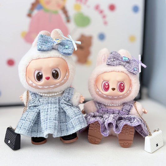 The first, second and third generation keychain Labubu clothes pendant Labubu baby clothes high-end small pendulum fragrant skirt set lady