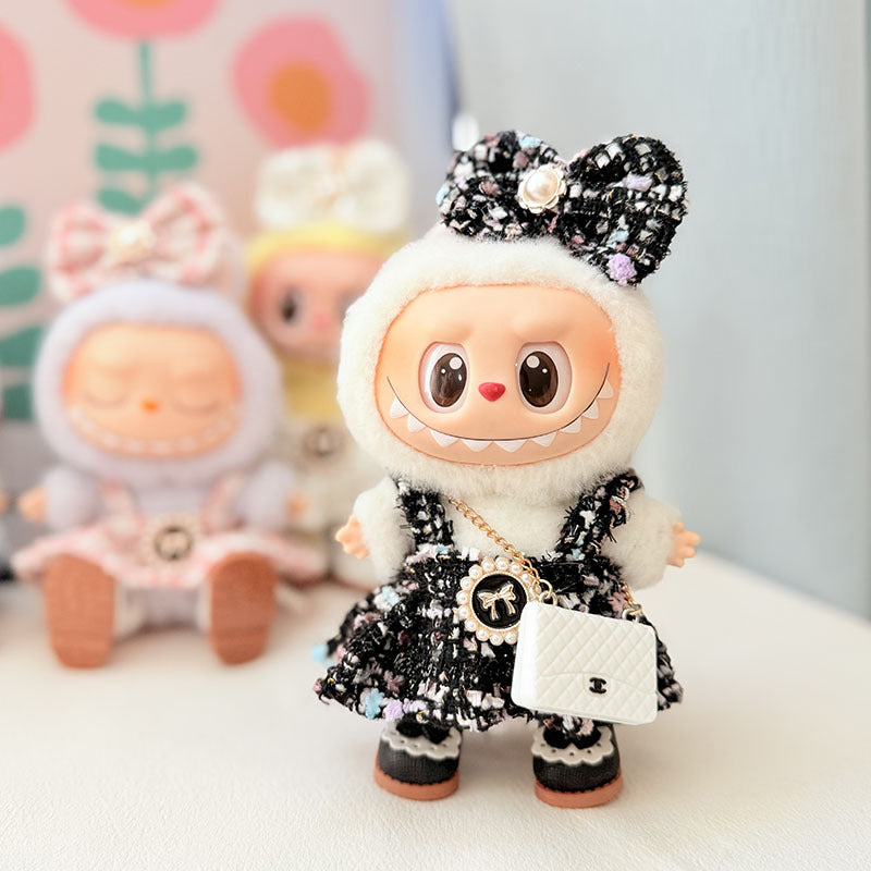 [Clothes only] First and second generation keychain Labubu clothes pendant Labubu baby clothes butterfly pearl fragrant skirt