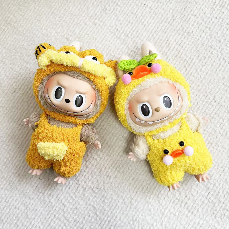 [Clothes only] 17cm pendant Labubu baby clothes key ring labubu for pure handmade Garfield little yellow duck