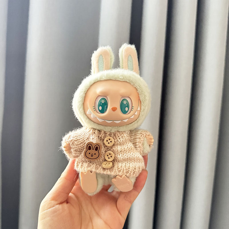 [Clothes only] First and second generation keychain Labubu clothes pendant Rab cloth button sweater jeans set cute