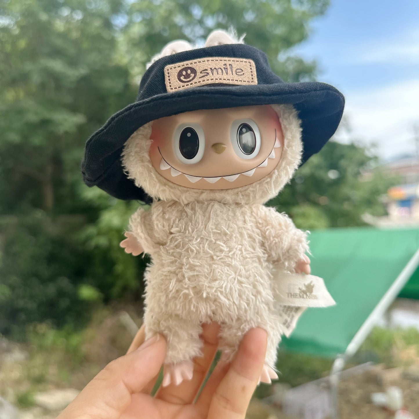 [Clothes only] 17cm blind box Labubu pendant baby clothes small animal hat Labubu trendy bucket hat accessories