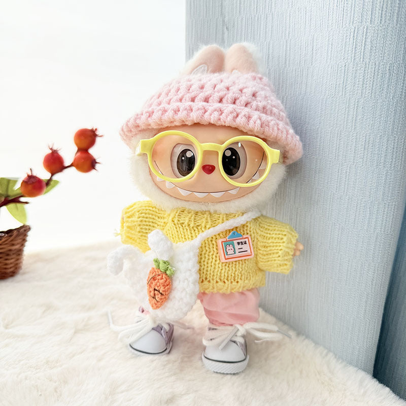 [Clothes only] First and second generation keychain Labubu clothes pendant Labubu handmade Japanese sweater three-piece set cute