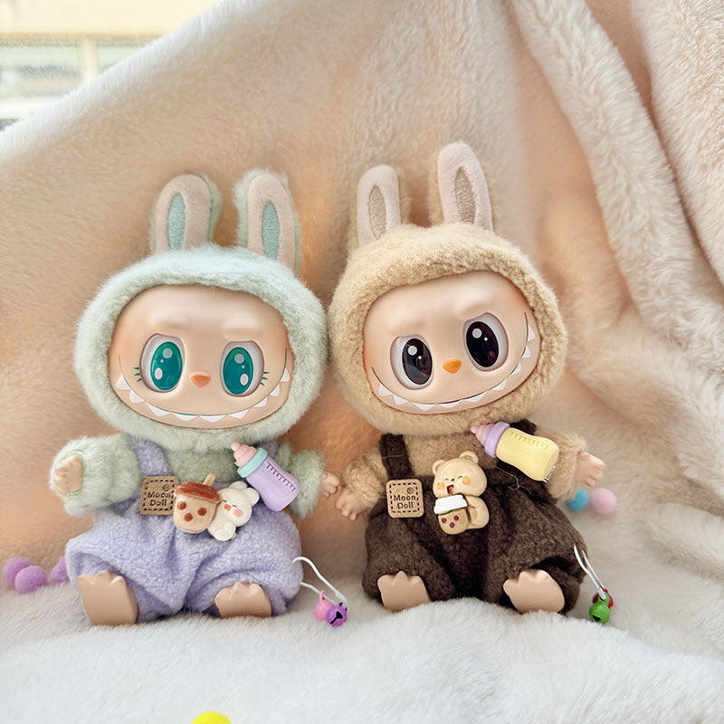 [Clothes only] First and second generation keychain Labubu clothes pendant Labubu sitting party bottle overalls