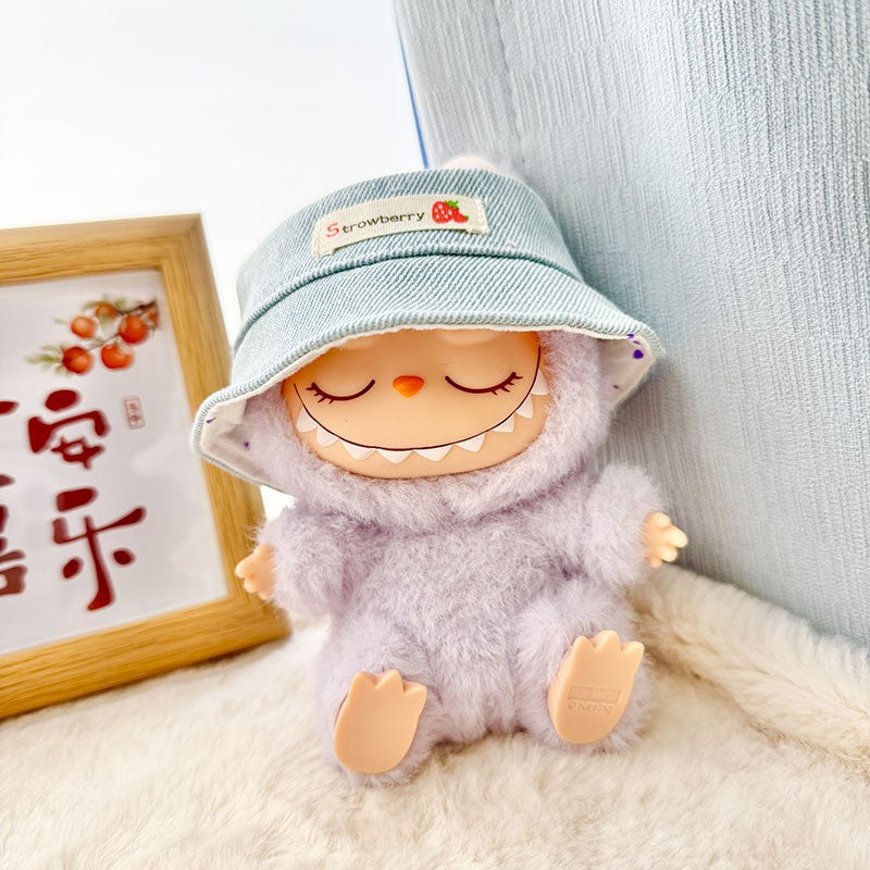 Clothes only] First and second generation Labubu clothes pendant Labubu sitting baby clothes love sweater bear earcap set