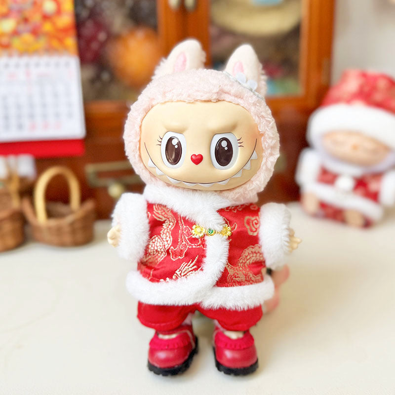 [Clothes only] First and second generation keychain Labubu clothes pendant Labubu sitting party New Year's greeting clothes Moe