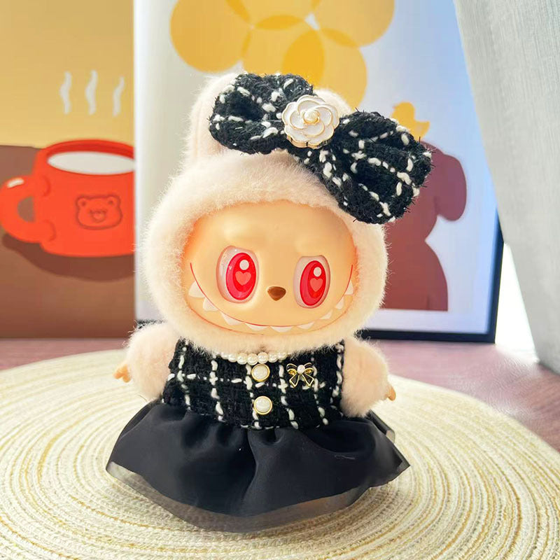 [Clothes only] First and second generation keychain Labubu clothes pendant Labubu pearl style small fragrant skirt women