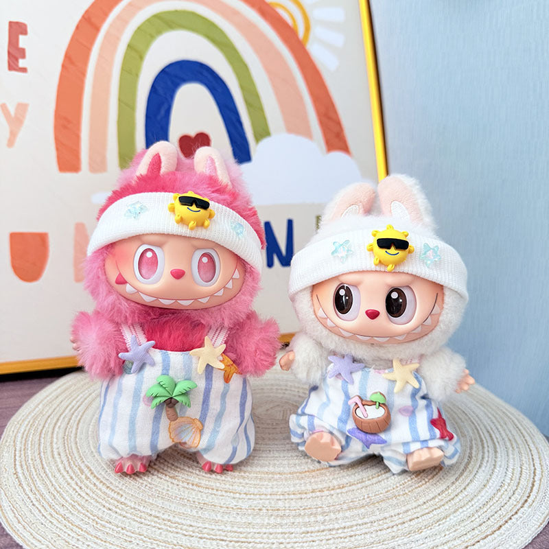 [Clothes only] One, two and three generations Labubu clothes pendant Labubu sitting baby clothes starfish beach clothes suit cute