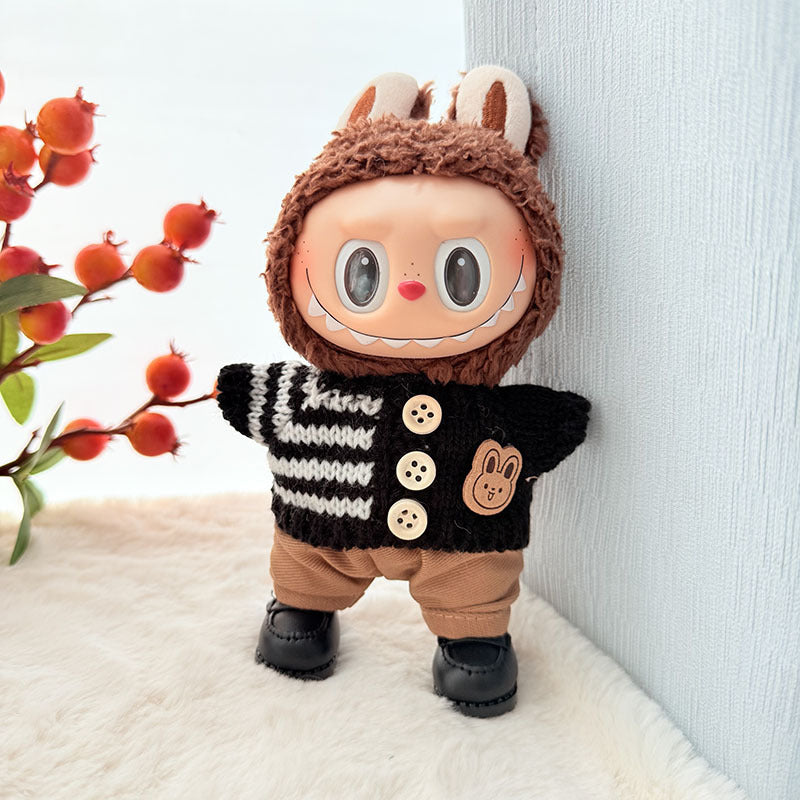 [Clothes only] First and second generation keychain Labubu clothes pendant Rab cloth button sweater jeans set cute