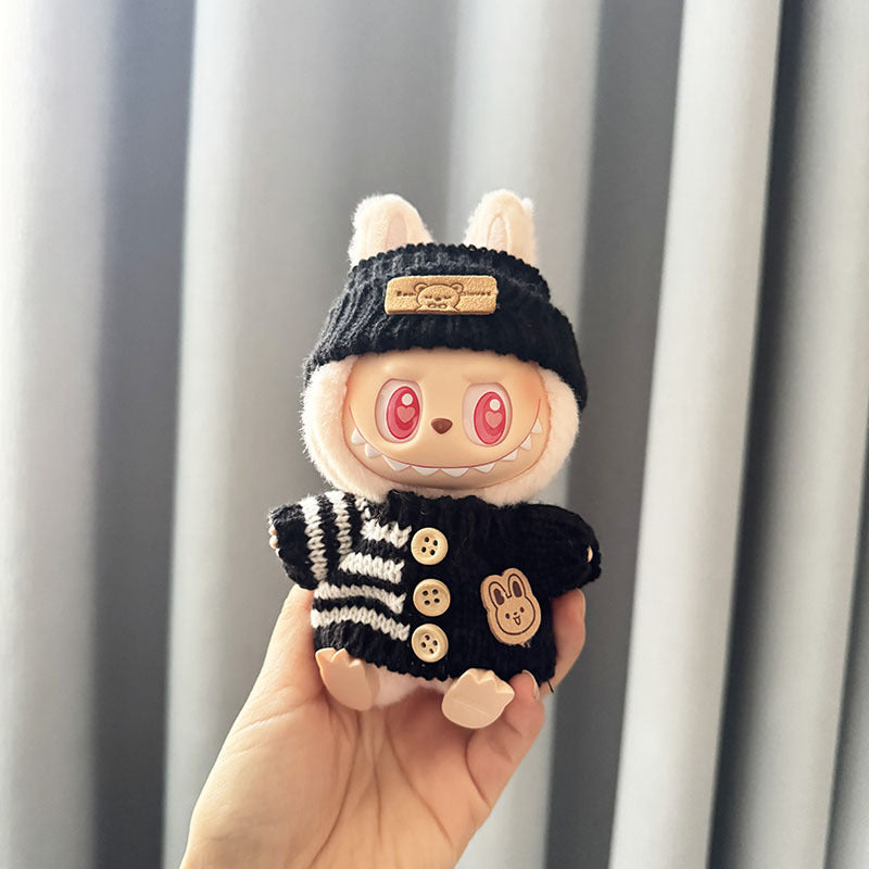 [Clothes only] First and second generation keychain Labubu clothes pendant Rab cloth button sweater jeans set cute