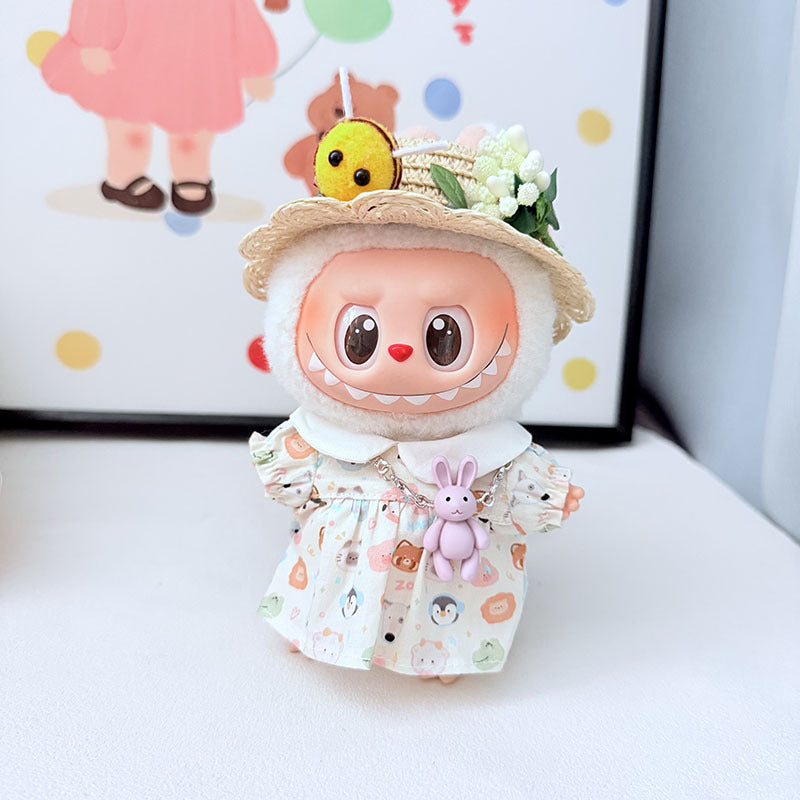 Clothes only] First and second generation Labubu clothes pendant Labubu sitting baby clothes small animal dress suit women