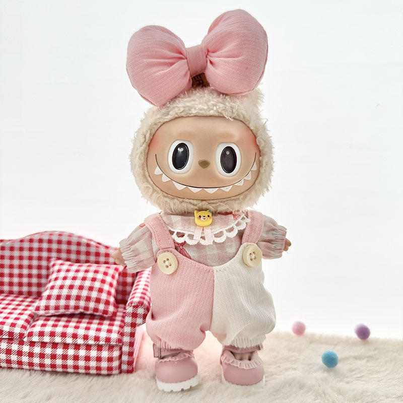 [Clothes only] First and second generation Labubu clothes pendant Labubu baby clothes spring sweet overalls set cute