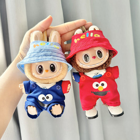 [Clothes only] First and second generation keychain Labubu clothes pendant Labubu sit party sesame bird jumpsuit