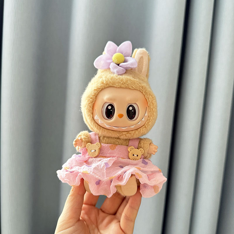 [Clothes only] First and second generation keychain Labubu clothes pendant Labubu baby clothes dress pearl hair accessories