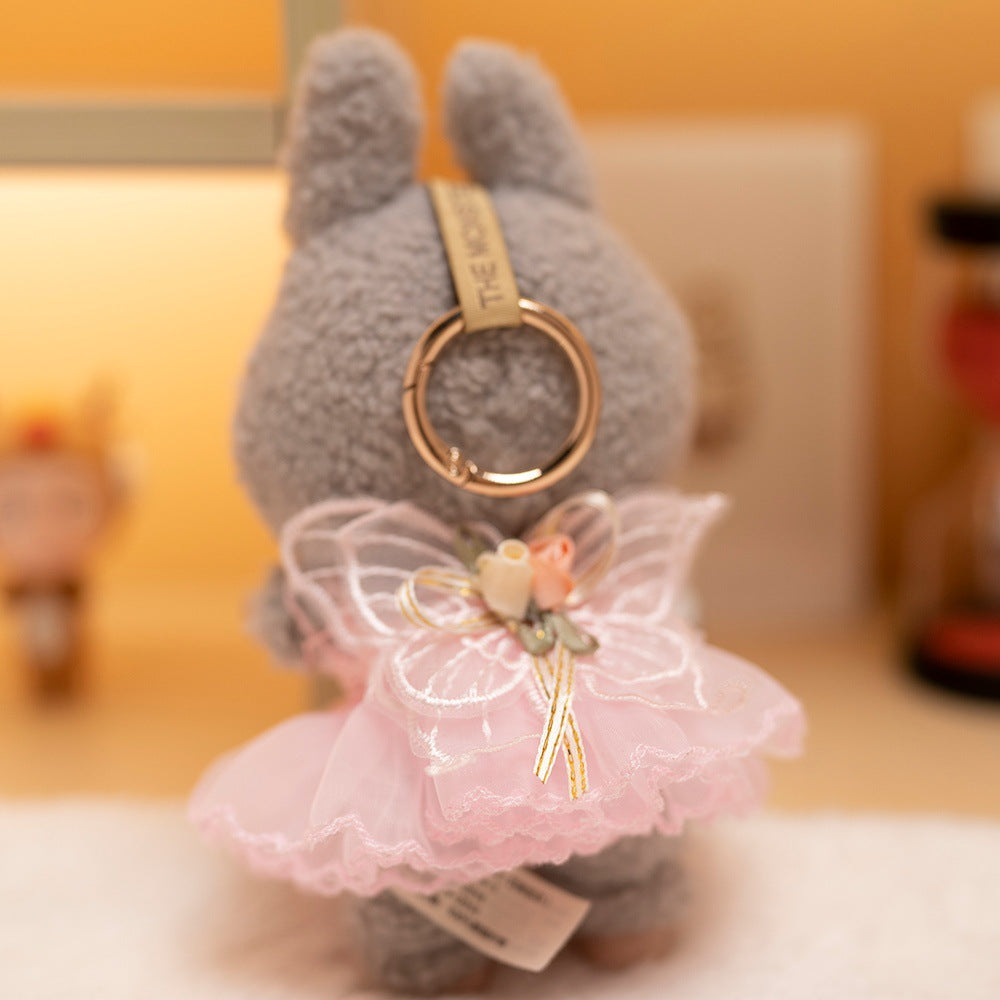 [Clothes only] 17cm pendant, rabub clothes, butterfly wedding dress set, keychain, labubu doll clothes, cute.