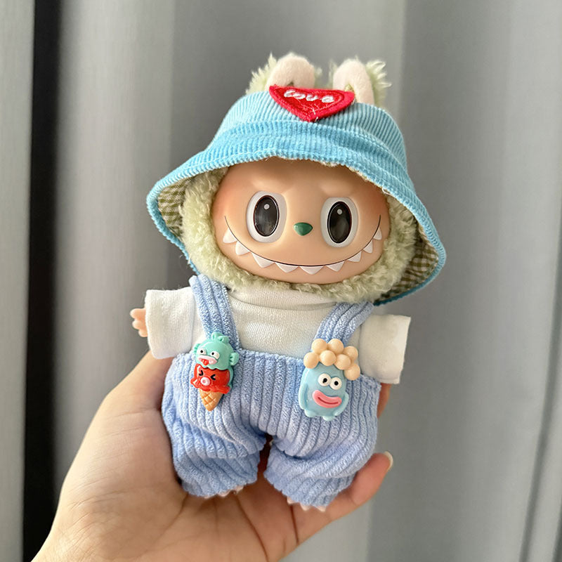 [Clothes only] First and second generation Labubu clothes pendant Labubu sitting party baby clothes cone overalls set
