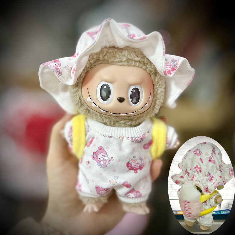 [Clothes only] 15cm Labubu Christmas clothes blind box Macaron Labubu pendant sweater hat set
