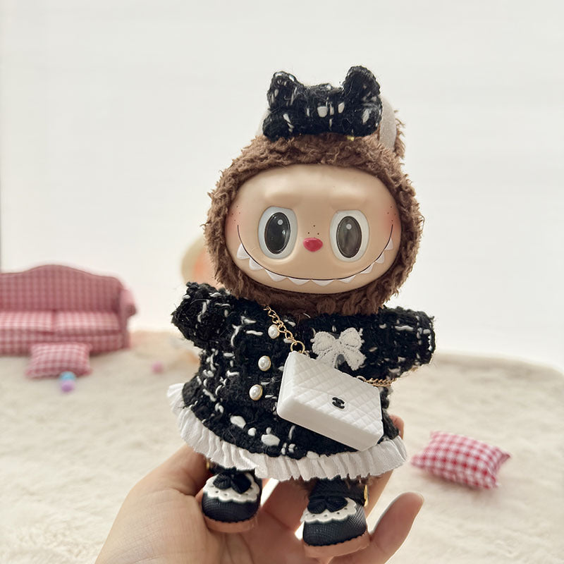 [Clothes only] First and second generation keychain Labubu clothes pendant Labubu baby clothes classic small fragrant skirt set