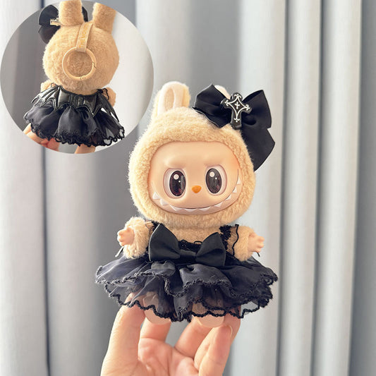 [Clothes only] First and second generation keychain Labubu clothes pendant Labubu sitting party little devil strap skirt
