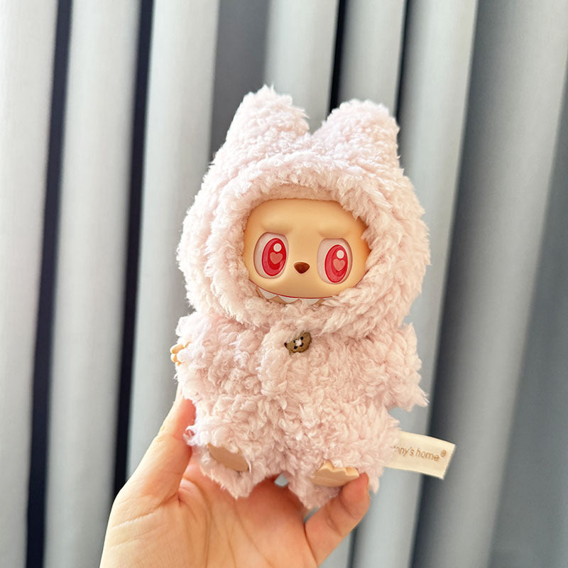 [Clothes only] First and second generation keychain Labubu clothes pendant Labubu sitting party pink plush onesie