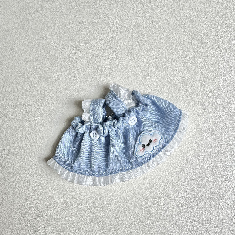 [Clothes only] First and second generation Labubu clothes pendant Labubu sitting party baby clothes cloud denim strap skirt