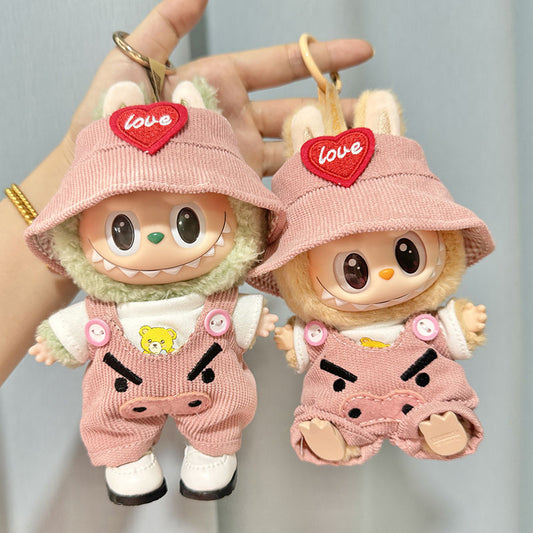 [Clothes only] 1st/2nd generation keychain Labubu baby clothes blind box Labubu clothes pink pig jumpsuit set