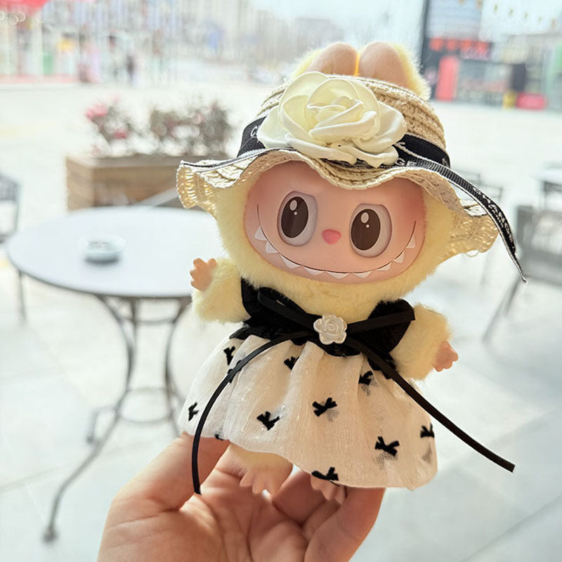 [Clothes only] First and second generation keychain Labubu clothes pendant Labubu pearl style small fragrant skirt women
