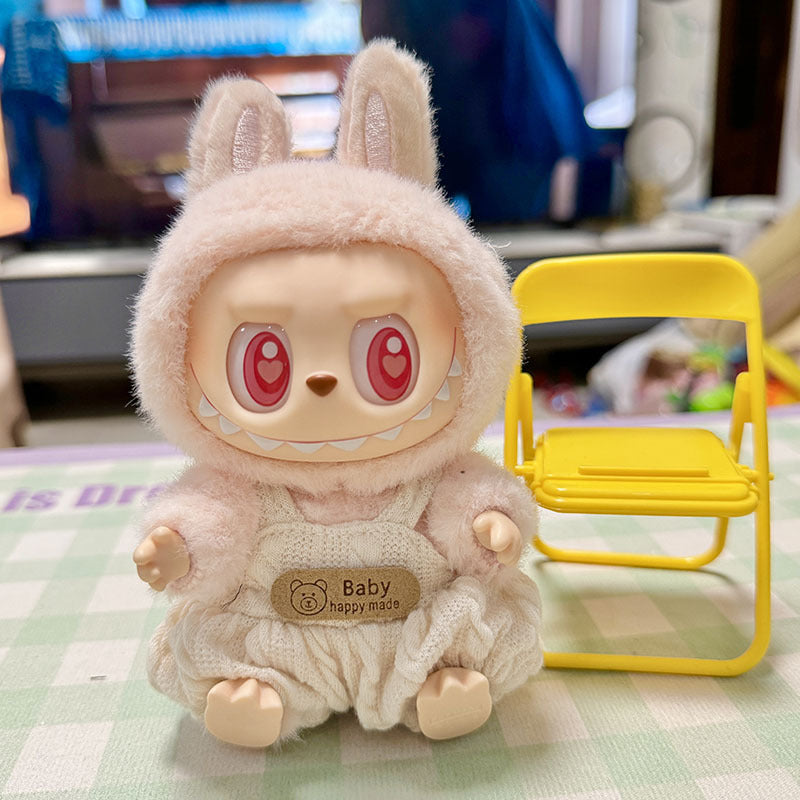 [Clothes only] First/second generation pendant Labubu clothes Labubu clothes sitting party baby clothes simple pin shirt cute