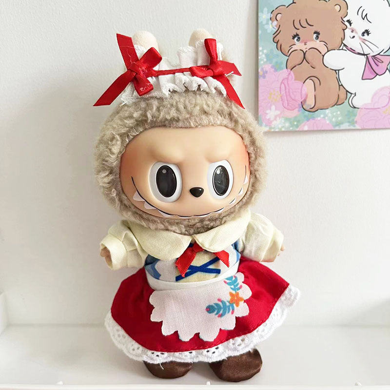 Clothes only] 15cm blind box Macaron Labubu Time to chill pendant doll clothes
