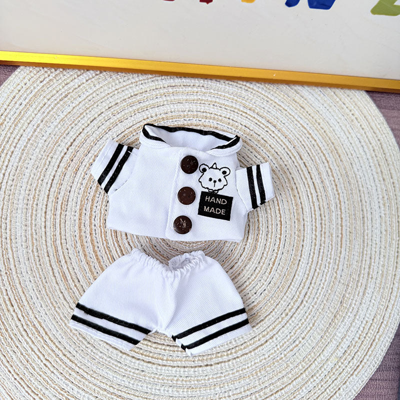 The first, second and third generation Labubu clothes pendant Labubu sitting party baby clothes white nautical dream suit is cute and cute