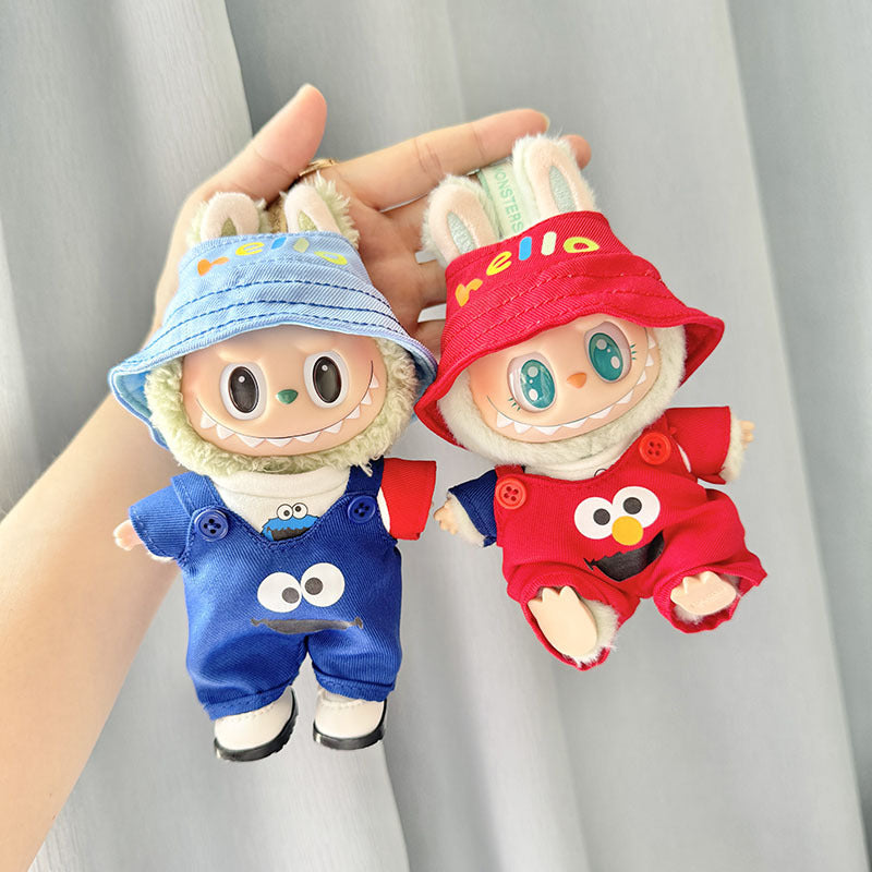 [Clothes only] First and second generation keychain Labubu clothes pendant Labubu sit party sesame bird jumpsuit