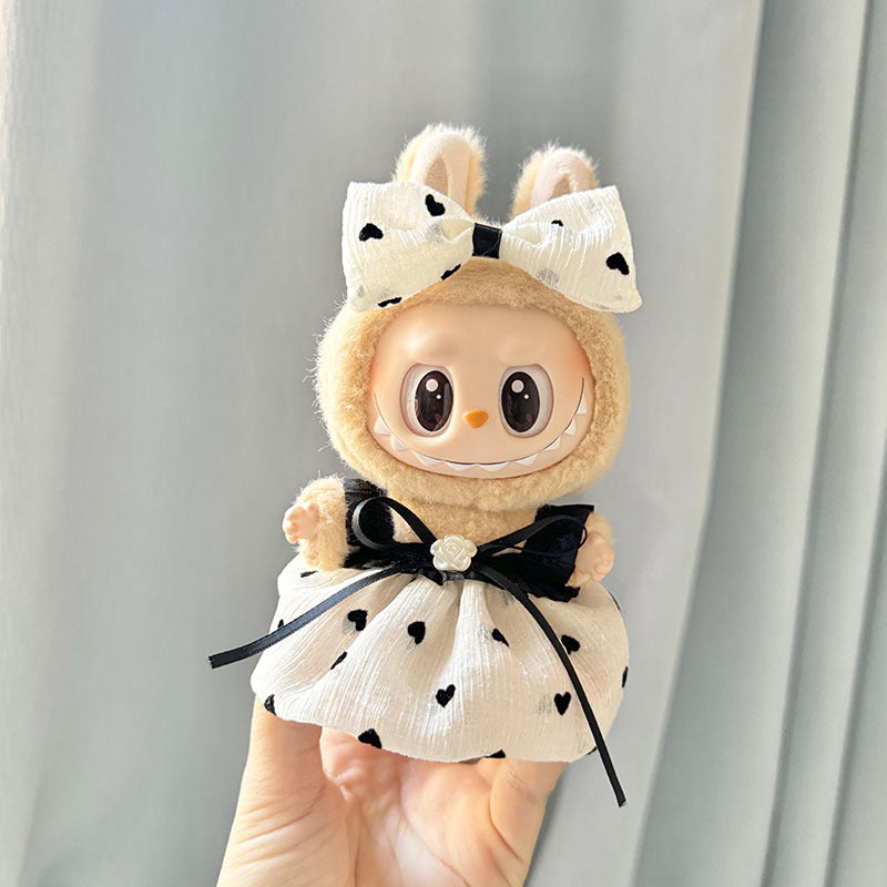 [Clothes only] First and second generation keychain Labubu clothes pendant Labubu pendant camellia strap skirt set