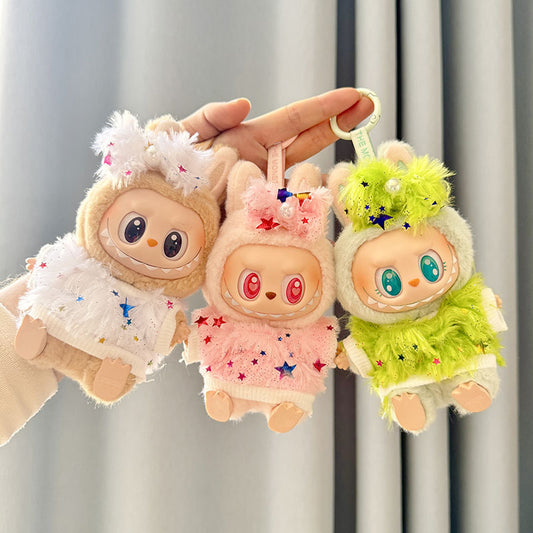 [Clothes only] First and second generation Labubu clothes pendant Labubu sitting party baby clothes Gypsy shirt hairpin