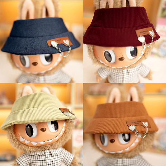 38Cm Labubu plush doll clothes for Labubu doll clothes accessories large love chain hat
