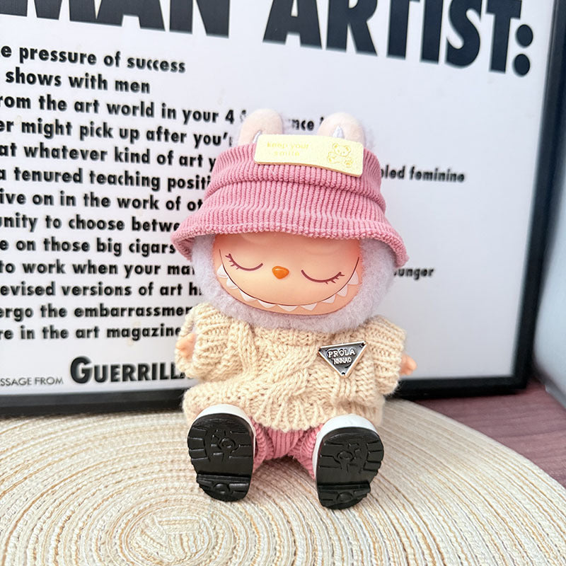 [Clothes only] 17cm Labubuwa clothes LABUBU blind box sitting party one, two, three generations of wool sweet beans