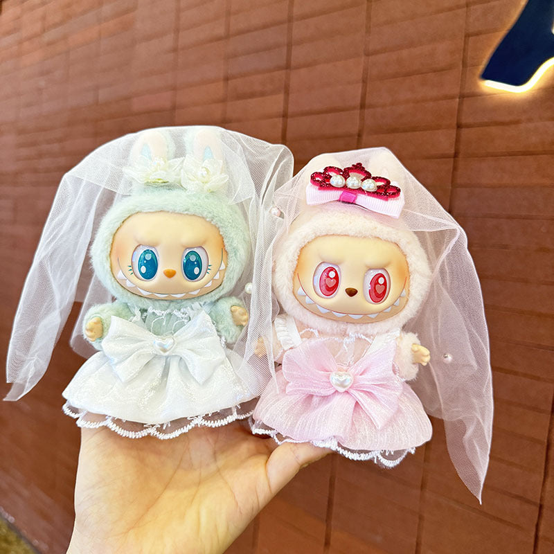 [Clothes only] First and second generation keychain Labubu clothes pendant Labubu cloth for wedding dress, suit, wedding suit.