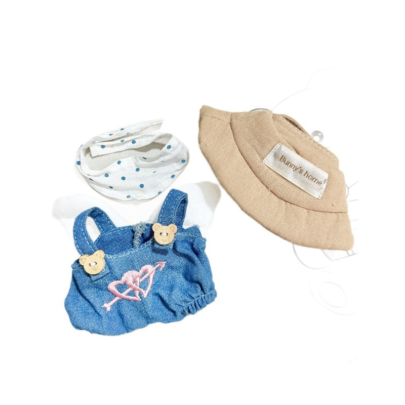 [Baby clothes only] 17cm rabub with pendant labubu keychain baby clothes angel cupid set cute