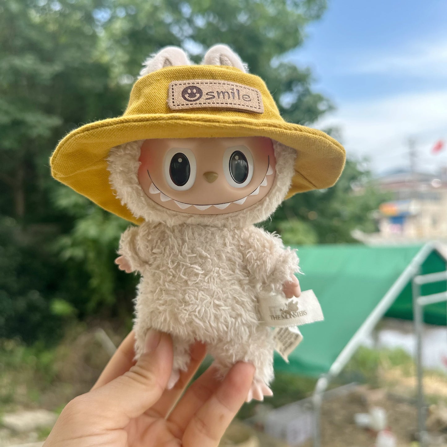 [Clothes only] 17cm blind box Labubu pendant baby clothes small animal hat Labubu trendy bucket hat accessories