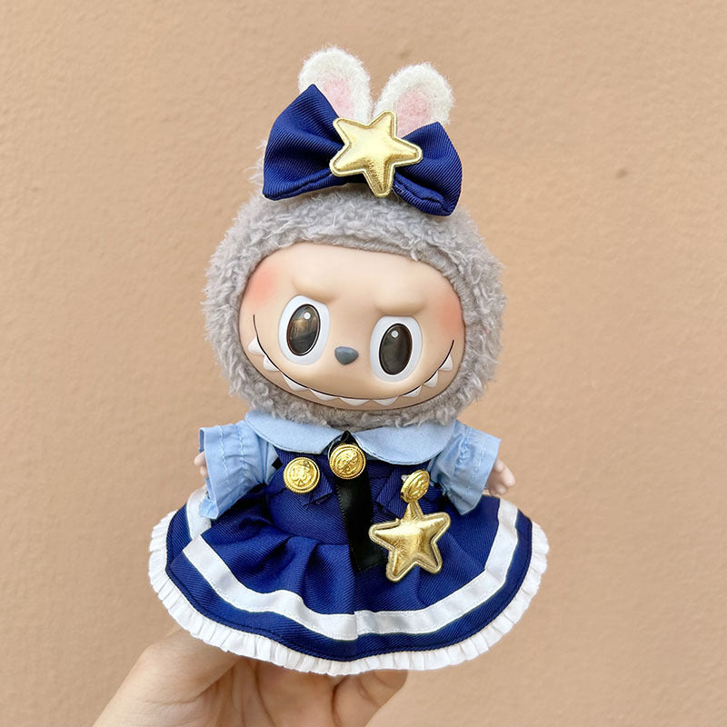 [Clothes only] 17cm pendant, rabub clothes, star rabbit police officer set, keychain, labubu doll clothes.
