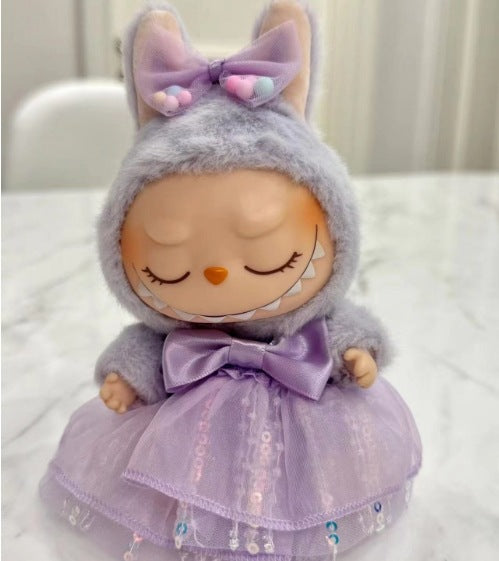 [Clothes only] Second generation blind box Labubu clothes vinyl face pendant Labubu sitting party series baby clothes cute