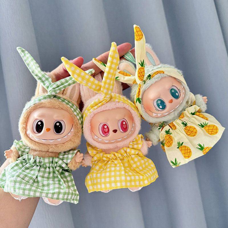 [Clothes only] First and second generation Labubu clothes pendant Labubu sitting party yellow duck satchel three-piece set cute
