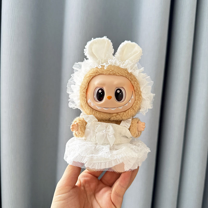 [Clothes only] First and second generation keychain Labubu clothes pendant Labubu baby clothes dress pearl hair accessories