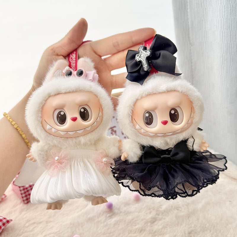 Clothes only] First and second generation Labubu clothes pendant Labubu sitting baby clothes little devil angel suit cute